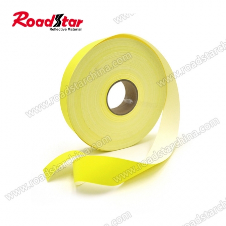 tecido refletor retardante de chama reflectora em tecido amarelo fluorescente 100% rs-fr02 