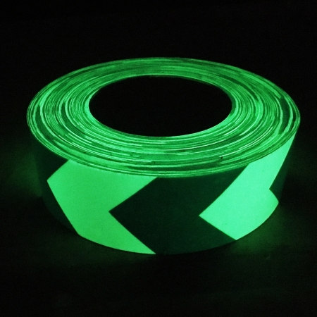 2 polegadas de impressão personalizada auto-adesivo brilho fotoluminescente na fita de segurança escuro 